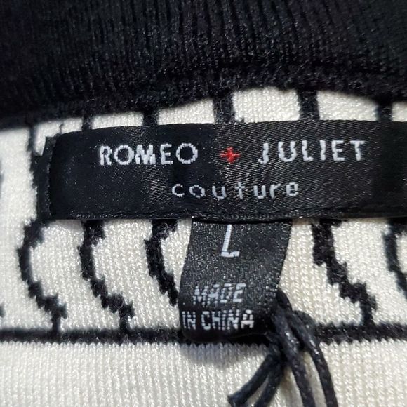 Romeo & Juliet Couture Ladies' Skirt Pencil, Black and White, Size Large NWT-NEW - Picture 7 of 11